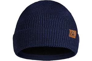 DANISH ENDURANCE Merino Wool Beanie for Men & Women, Fleece Lined Hat, Soft, Stretchy, Fisherman Beanie, Warm Wool Hat