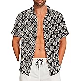 Demoking Vintage Shirts for Men Tie Dye Hippie Funny Hawaiian Shirt Button Down Shirts