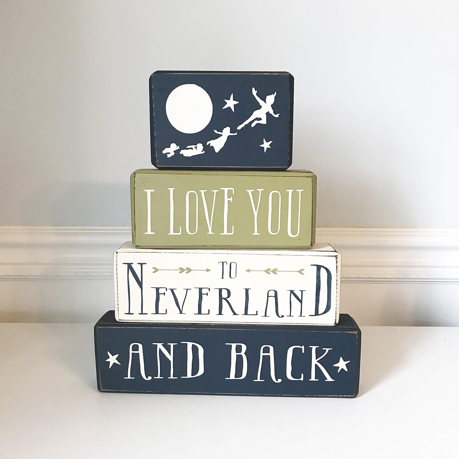 Amazon Com Peter Pan Neverland Nursery Stacking Wood Blocks