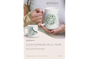 Wellington Specialty Craft Supplies, Waterslide Decal Paper Laser Clear 20 Sheets A4 Size