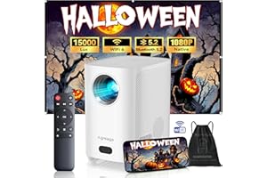 [Electric Focus/4K Support] Projector with WiFi and Bluetooth, Agreago 1080P Native Projector, 15000Lumens Portable Mini Projector, Outdoor Movie Projector Compatible with TV Stick/Android/HDMI/USB
