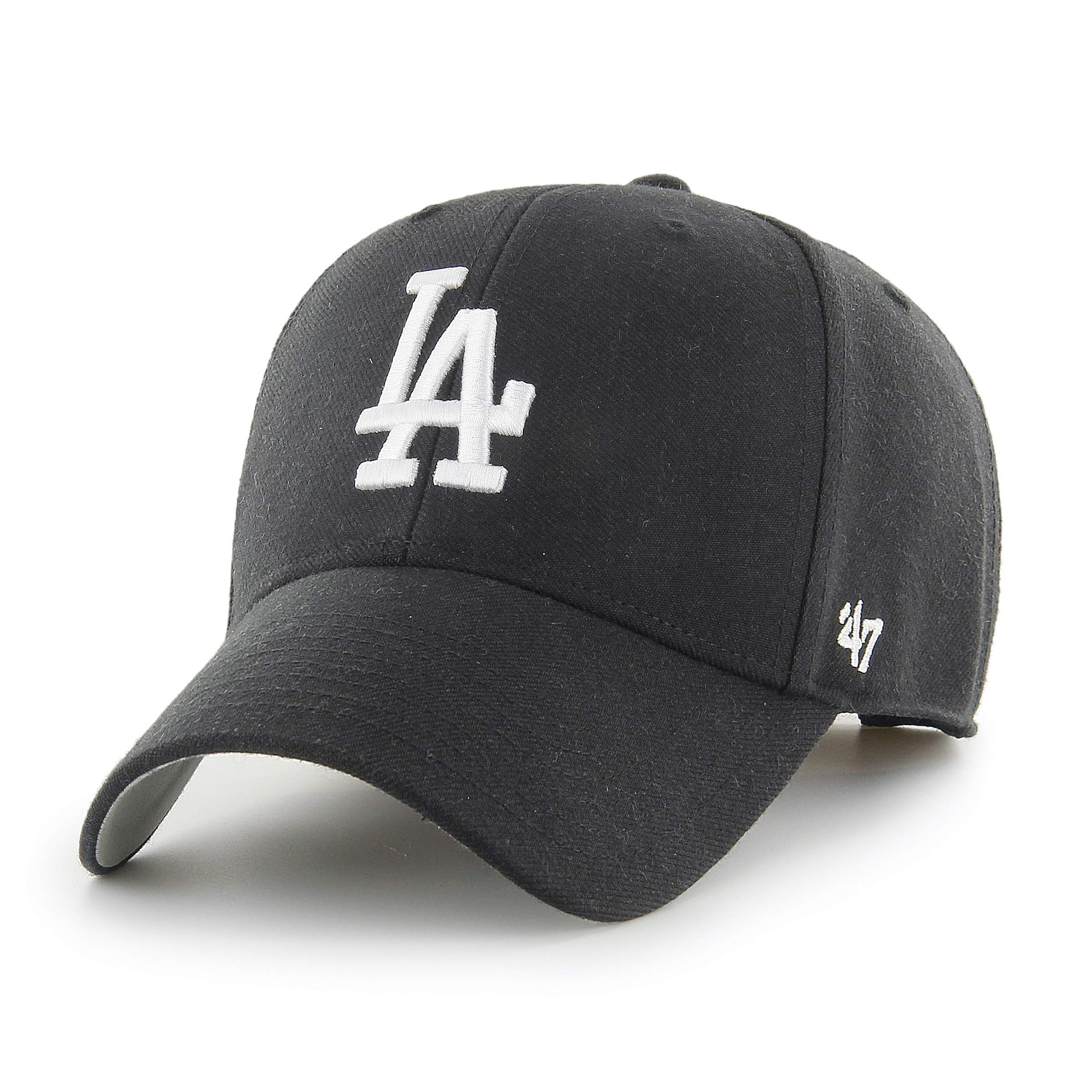 47 Los Angeles Dodgers MLB MVP Unisex Baseball Cap, Adjustable, White Logo, Black