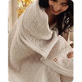 Bedsure PureWoven 100% Cotton Muslin Blanket 8-Layer, King, Linen Beige | 460 GSM, All-Season, Softens After Wash, Breathable, Moisture-Wicking, Gauze Bedding, Low Shedding, for Adults, 108" X 90"