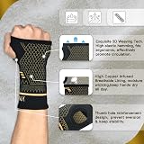 INDEEMAX Copper Infused Wrist Support Sleeve Pair Left Right Thumb Loop Black M view 2