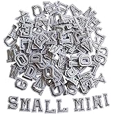 Zlettery 130pcs Iron on Letter Patches 0.7 inch, 5 Sets of 26 Embroidered Alphabet A-Z Patches for Clothing Jackets Hats Backpacks Jeans Silver