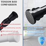 QILERR Small Tension Curtain Rods 40-70cm Black Heavy Duty Spring Rods view 3