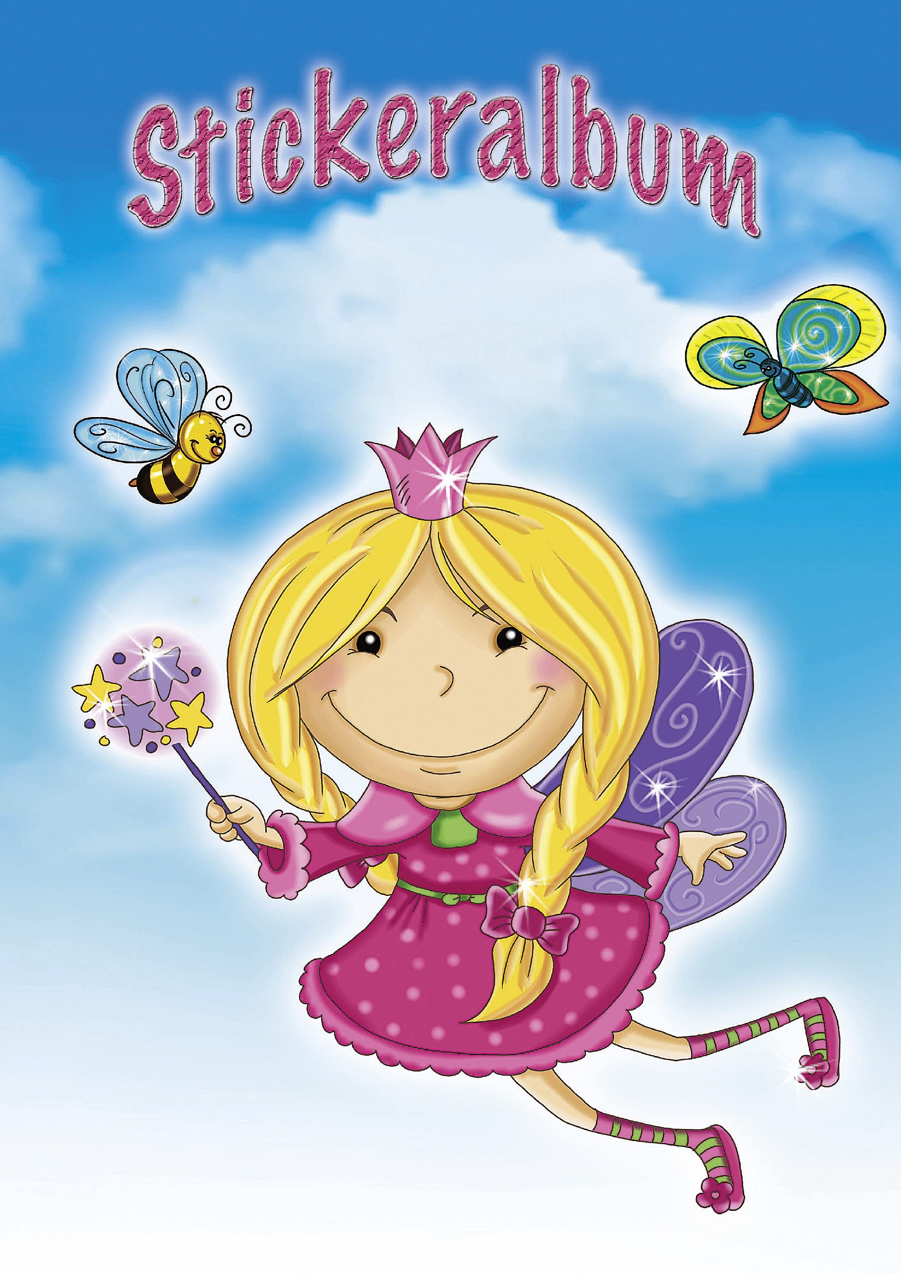 AVERY Zweckform 57798 Fairy Sticker Album with 16 Blank Pages (A5 Sticker Book for Children, Girls, Album for Collecting, Fairy Stickers Scrapbook, Silicone Paper Blank, Children's Birthday, Gift