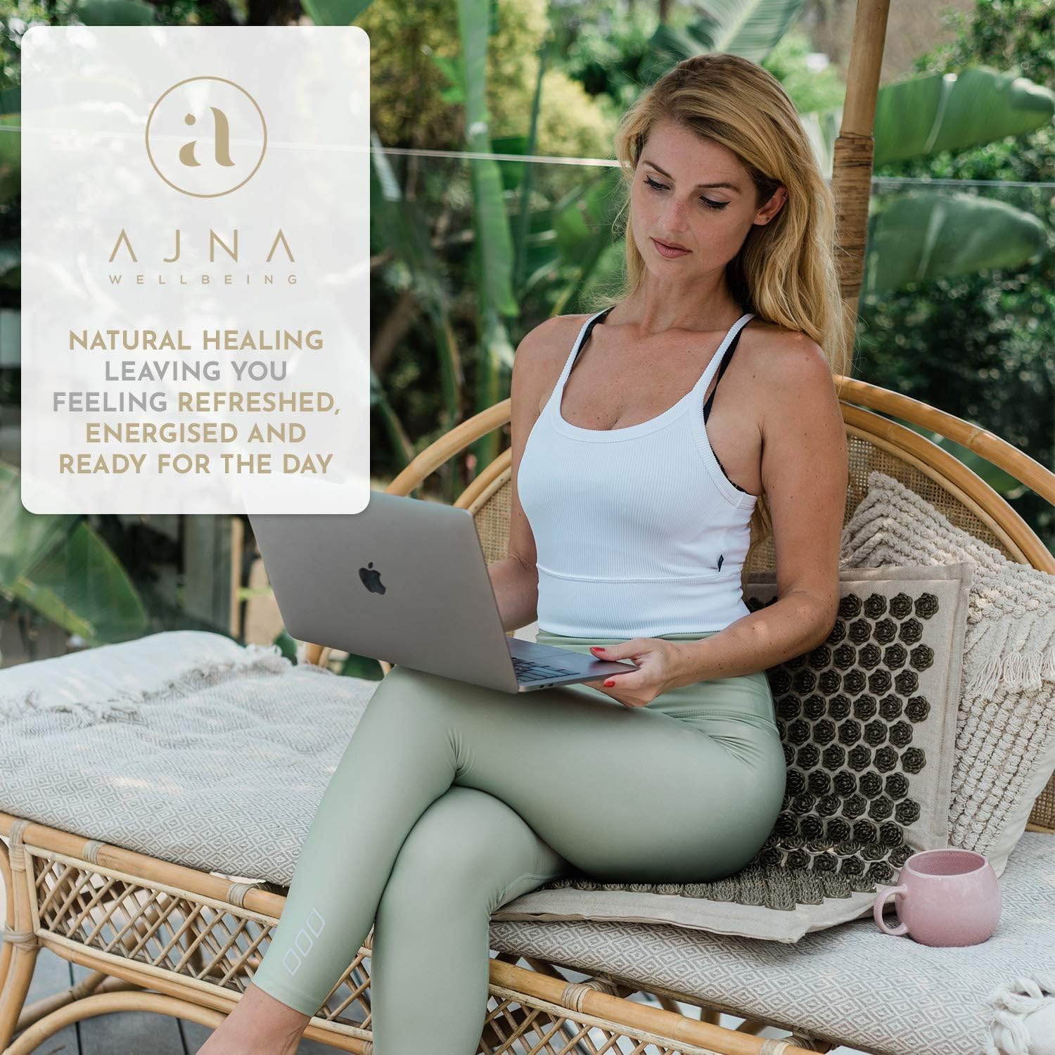 Ajna Acupressure Mat and Pillow Set - Natural Organic Linen Cotton Acupuncture Mat & Bag - Back Pain Relief, Neck Pain Relief, Stress Reliever, Reflexology, Sciatica, Trigger Point Therapy - Eco Luxe: Health & Personal Care