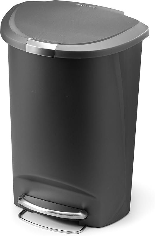 simplehuman 50 Liter / 13 Gallon SemiRound Kitchen Step Trash Can