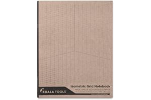 KOALA TOOLS | Isometric Graph Paper Notebook (1 Unit) | 7.5" x 9.75", 60 pp. - Kraft Cover Isometric Grid Drawing Pads - Suitable for Industrial, Architectural, Interior Design