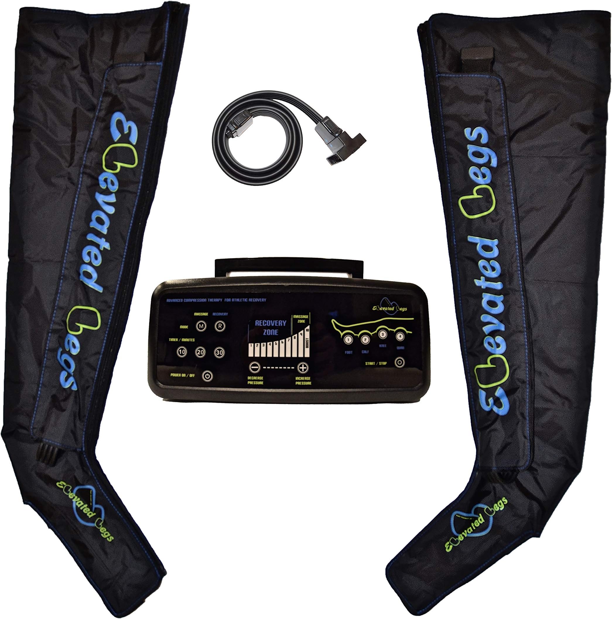 Elevated Legs – Athlete Recovery Boot System for Air Compression Massage with Leg Sleeves, Air Pump, Storage Backpack – Improve Circulation and Recover Quickly (X-Large)