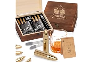OAKSEA Gifts for Men Dad Husband, Father's Day Anniversary Birthday Gifts for Him Boyfriend, Stainless Steel Whiskey Glasses and Whiskey Stones Set, Cool Burbon Scotch Cocktail Set Gifts