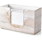 Paper Towel Dispenser Countertop, White Washed Wood Bathroom Paper Towel Holder, Napkin Holder for Kitchen, Countertop Multifold C-Fold, Z-Fold, Trifold Paper Hand Towel Dispenser for Toilet