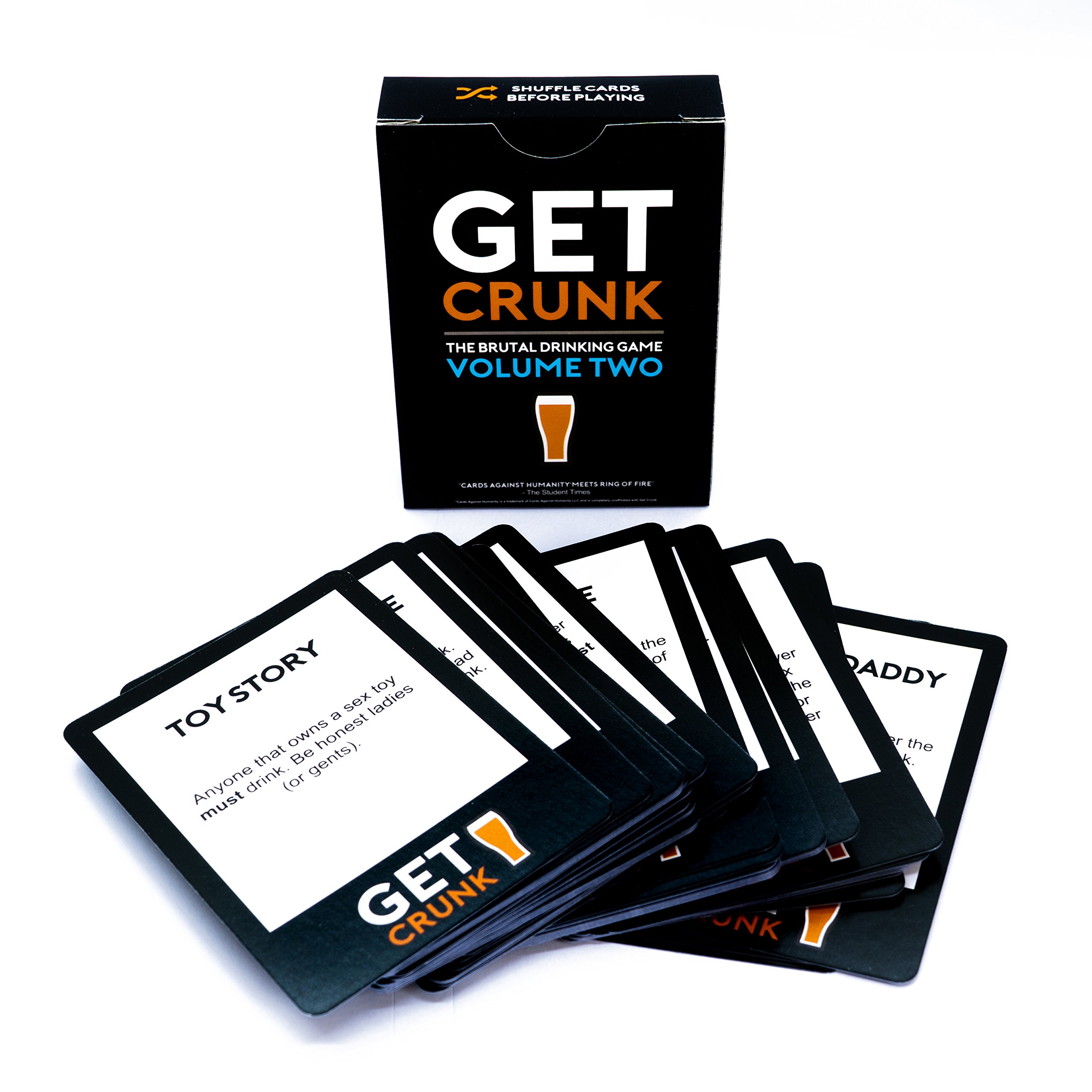 Get Crunk Volume 2 - The Brutal Card Drinking Game for Students, Pre Drinks, Stag & Hen Parties. You will be abused!