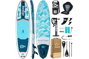 INNOEPXO InnoExpo 11' Inflatable Stand Up Paddle Boards with Premium Accessories, Wide Stable SUP Paddle Board Design, Non-Slip Comfort Deck for Youth & Adults