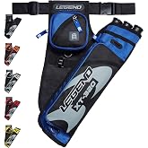 LEGEND XT320 Archery Quivers - Nylon Hip Quivers with 3 Arrow Tube Cases for Target Shooting - Adjustable Waist Belt, T-Slot, Storage Compartments for Accessories, Gear, Tools, Release Tab, Score Card