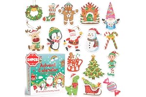 KOLBRIGHT Diamond Painting Advent Calendar 2025 Girls, Adult, Women, 24pcs Diamond Art Keychains by Numbers, DIY Gem Arts and Crafts for Girls Ages 4-8, 8-12