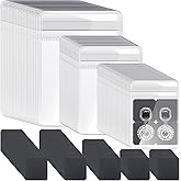 Sureio 200 Pcs Anti Tarnish Strips with Clear Plastic Jewelry Bags Sets, 100 Assorted Size Transparent Jewelry Storage Bags and 100 Anti Tarnish Strips for Packaging Jewelry Rings Earrings (3 Sizes)