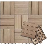 NewTechWood UltraShield Naturale 1 ft. x 1 ft. Composite Deck Tiles | Quick Deck interlocking design includes 10 pieces per box with 10 sq. ft. coverage of flooring space