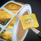 500pcs per roll Hologram Tamper Proof Stickers Original Genuine Product Seal Stickers Security Warranty Void Labels(0.6inch,Gold)