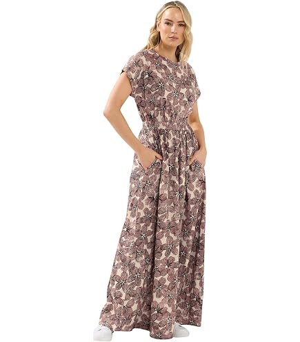 tall jersey maxi dress Long Sally LTS Tall Women's Floral Brown 6 at Amazon Women's Clothing store RR2X