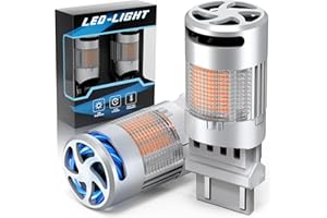 AINOSEIN 3156 3157 LED Bulb Amber with Built In Resistor & Turbo Fan, CANBUS Error Free Anti Hyper Flash for Front Rear Turn Signal Light Blinker Light, For CK & Standard Socket, Pack of 2