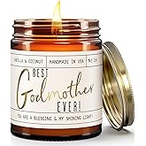 Godmother Gift - 'Best Godmother Ever!' Candle, w/Coconut & Vanilla - Godmother Gifts from Godchild I Godmother Proposal Gift I God Mother Gifts for Women I God Mom I 50Hr Burn, USA Made