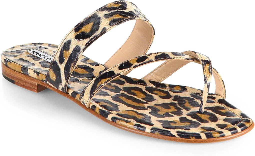 black animal print sandals