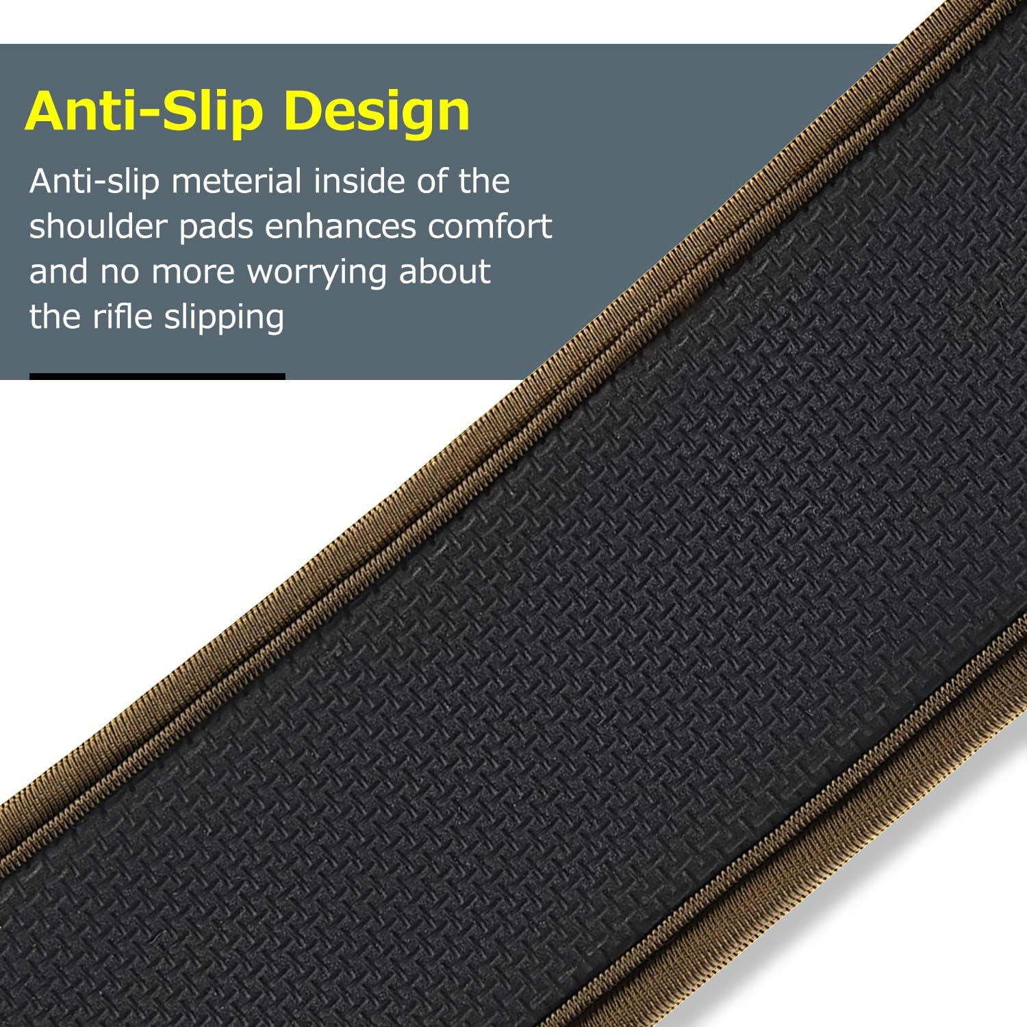 EZshoot 2 Point Rifle Sling with Swivels, Anti-Slip Shoulder Padded Strap, Length Adjustable Gun Sling for Outdoors Khaki : Sports & Outdoors