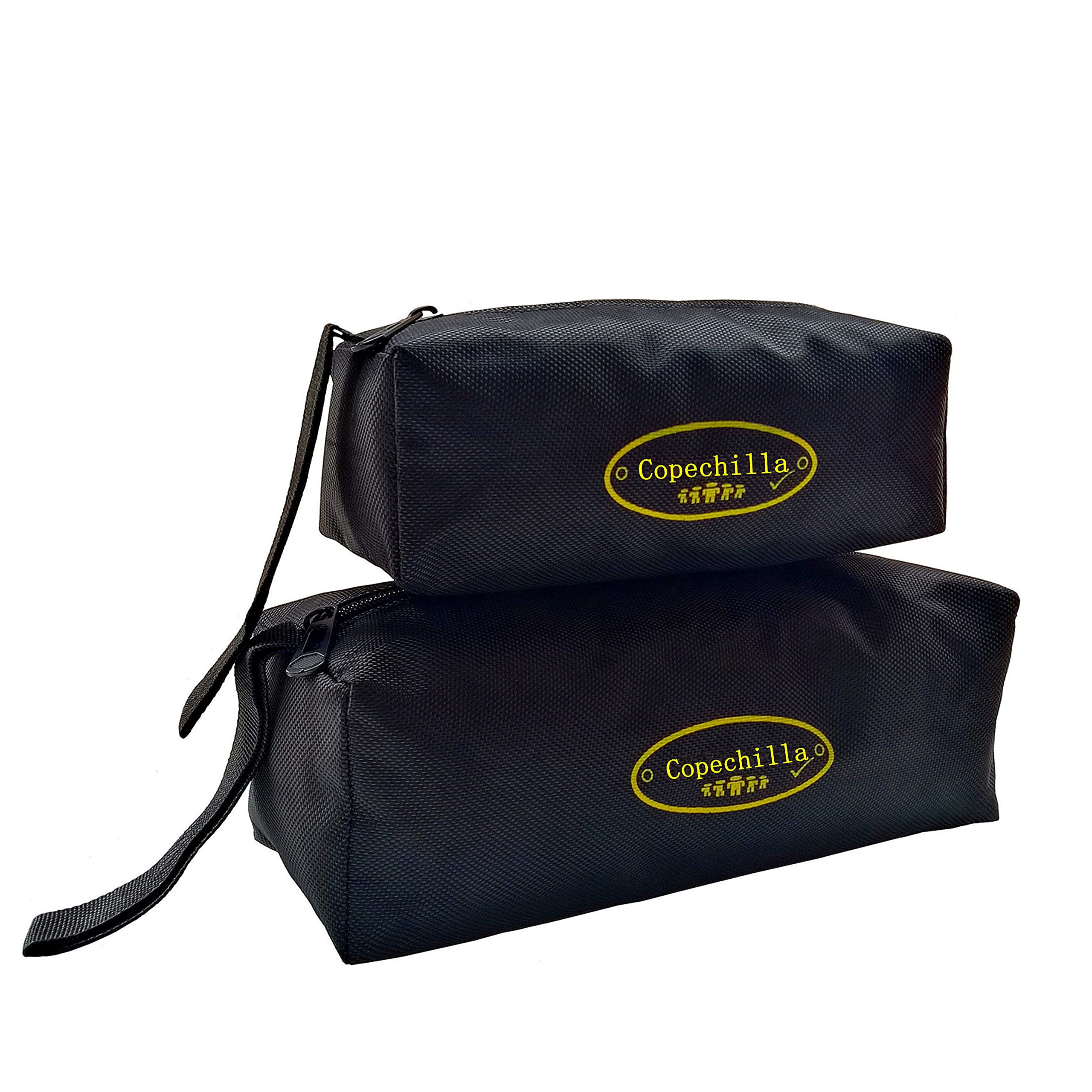 Copechilla 2PCS Portable Tool Bag,Large:25X10X10CM,Small:20X8X7CM,1680D Material high Density Waterproof wear Resistant,with Hanging Strap and Zipper,Black