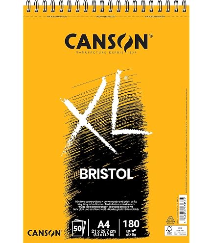 A4 Painting Block Canson 1557 A4 Drawing Paper Block - 180g Spiral ...