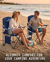 Voyager Folding Camping Chair Set 2 Navy Lightweight 120kg Each view 8