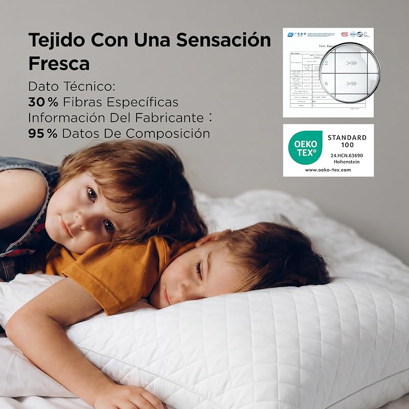 Almohada Antialérgica 2 Unidades - 40x80 Transpirable Antialérgica