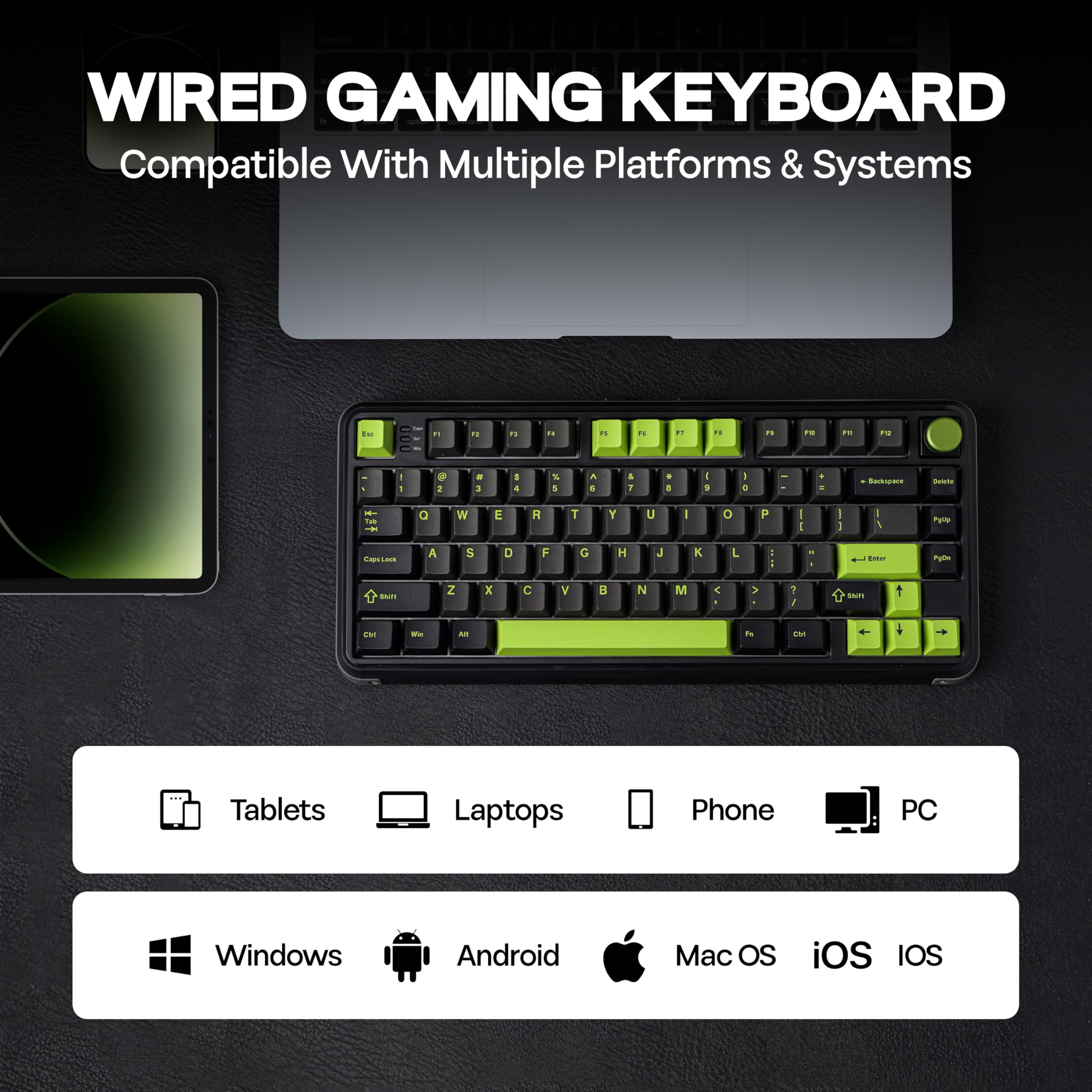 M75 Wired Hall Effect Gaming Keyboard with 8K Polling Rate, 0.128ms Latency, 75% Rapid Fast Keyboard with DKS/MT/TGL/SOCD, Hot-Swappable Magnetic Switch, Knob, RGB Backlits, NKRO