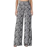 JZC Women's Palazzo Lounge Pants Stretchy Wide Leg Casual Pants Comfy High Waist Flowy Pants S-3XL