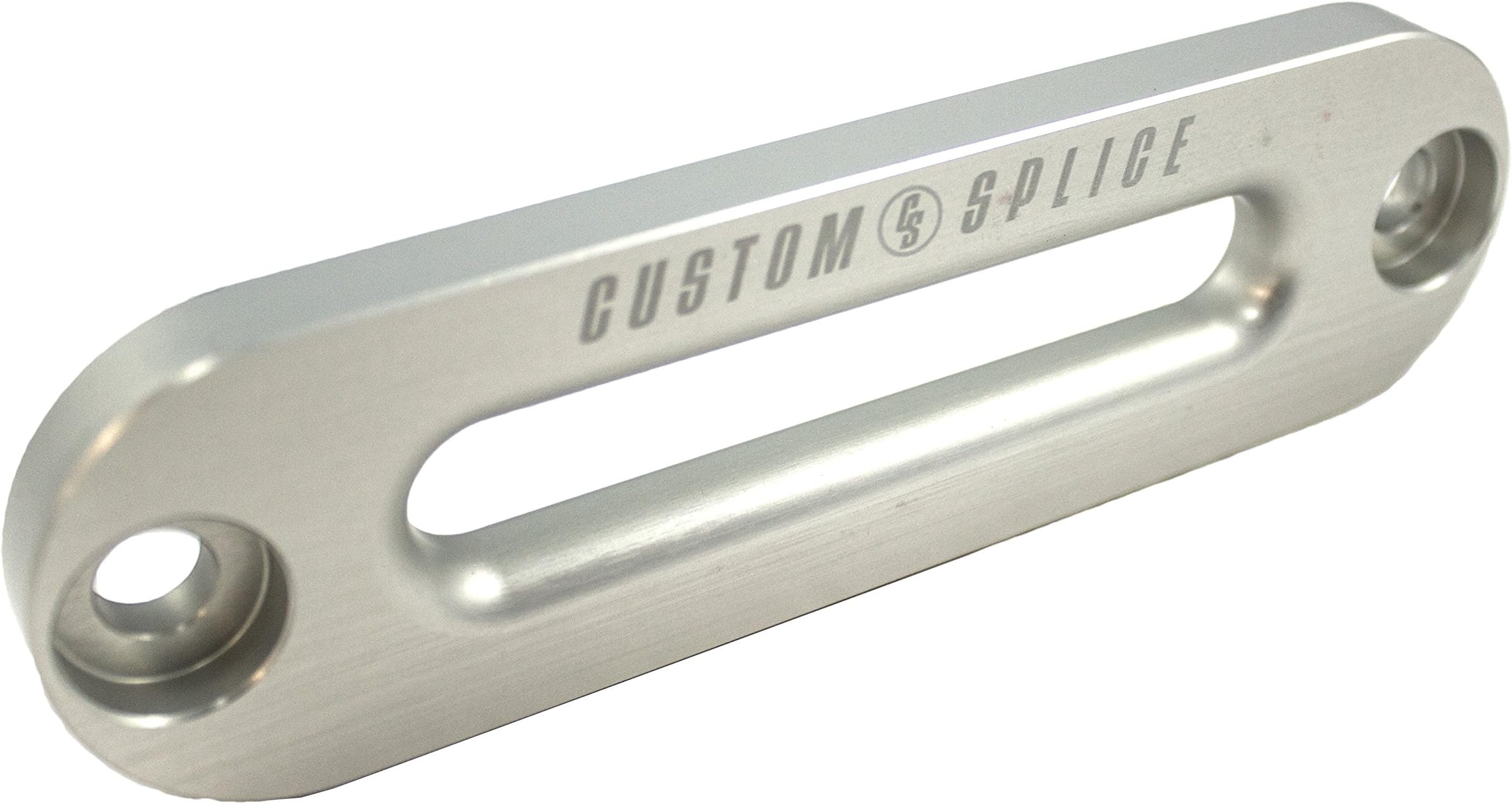 Silver UTV/SxS Aluminum Fairlead Hawse 4.0 WARN 4000 Winch AmSteel 6 inch Bolt Pattern by Custom Splice