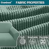 Granbest High Stretch 2 Seater Sofa Cover Jacquard Non Slip Matcha Green view 4