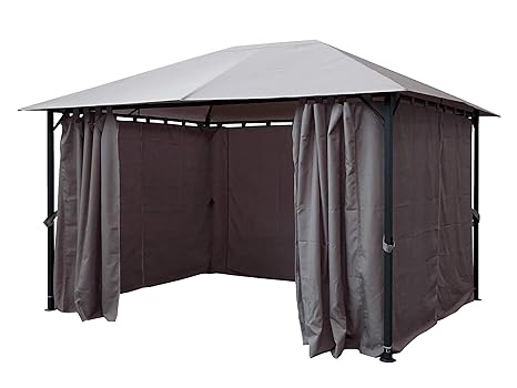 QUICK STAR 4 Seitenteile für Pavillon Nizza 3x4m Seitenwand Grau