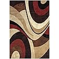 Home Dynamix Tribeca Slade Contemporary Abstract Area Rug, Brown/Red, 3'11"x5'2"