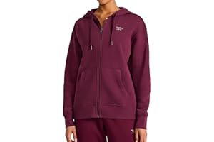 Reebok womens Rhinestone Full-zip Hoodie, Standard Fit, Midweight Cotton-poly Fabric
