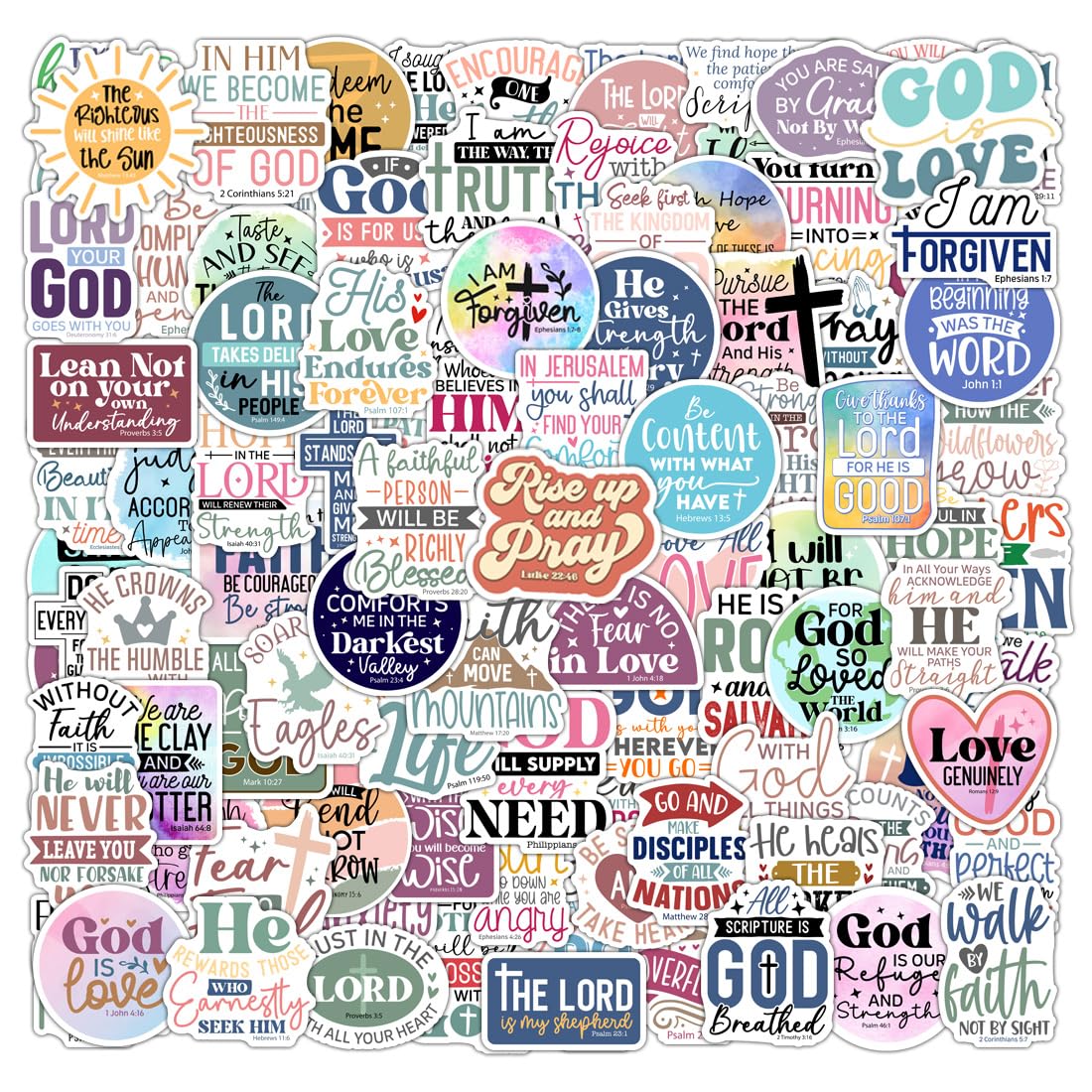 Mua 100 Pack Christian Scripture Stickers, Faith Inspiring Religious ...