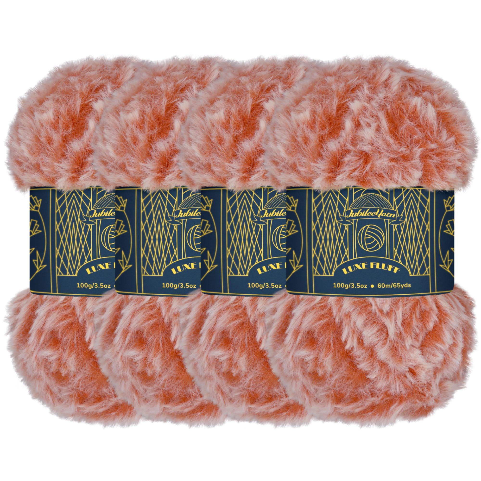 BambooMN Chunky Fluffy Faux Fur Eyelash Yarn - 100% Polyester - 100g/Skein - 4 Skeins - Red and White