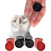 WE Games Wooden Checkers Pieces with Drawstring Storage Bag - 24 Checker Pieces Only - Red &amp; Black, 1.062-inch Diameter