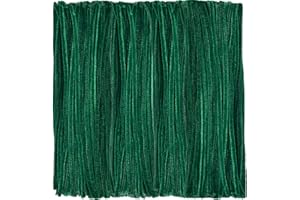 FAVORXTM Dark Green Pipe Cleaners Craft (100 Pieces) Chenille Stems for DIY Art Creative Festival Day Decorations (0.24 x 12 Inch)