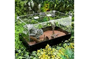 LYL LEYOULAND Hermit Crab Tank, Tarantula Enclosure Reptile Terrarium, 15 * 10 * 8 1/2" Acrylic Cage for Insect, Amphibians, Bugs, Snail，Scorpion, Mantis