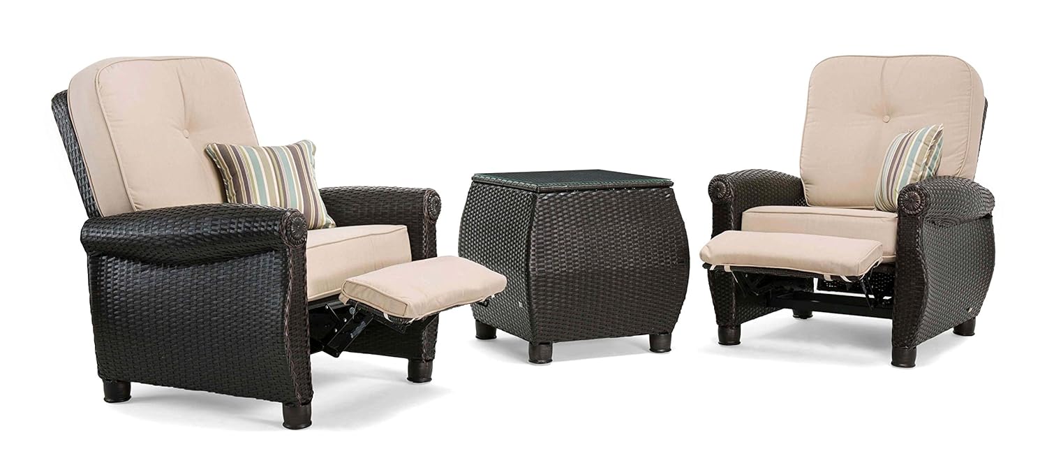 La Z Boy Outdoor Breckenridge 3 Piece Resin Wicker Patio Furniture