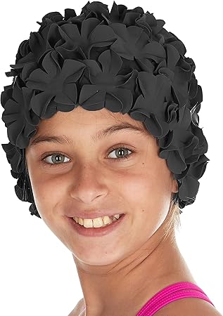 Amazon Co Jp Beemo キッズ女の子水着は年齢7 14花花びらラテックスキャップ 服 ファッション小物