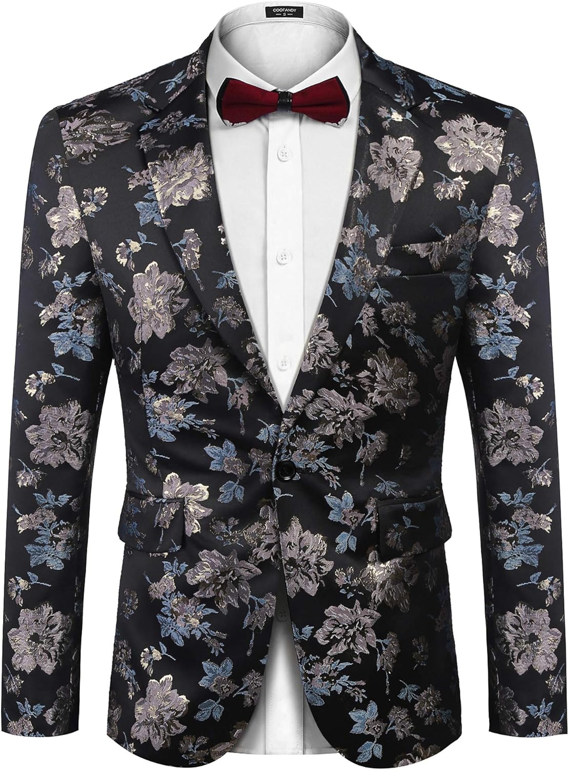 COOFANDY Men's Floral Blazer Slim Fit Dinner Tuxedo Prom Wedding Party Suit Jacket at  Men’s Clothing store