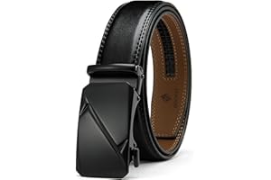 DOOPAI Belt Men, Ratchet Belt Dress Adjustable 1 3/8" Genuine Leather Designer Belt, Size Length Can be Cut, with Gift Box