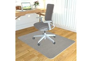 Office Chair Mat for Hardwood Floor, Aporana 36" × 47" Office Gaming Rolling Floor Mat, Under Desk Low-Pile Office Rug, Large Anti-Slip Multi-Purpose Hard Floor Mat Light Grey